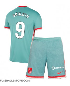 Günstige Atletico Madrid Alexander Sorloth #9 Auswärts Trikotsatzt Kinder 2024-25 Kurzarm (+ Kurze Hosen)